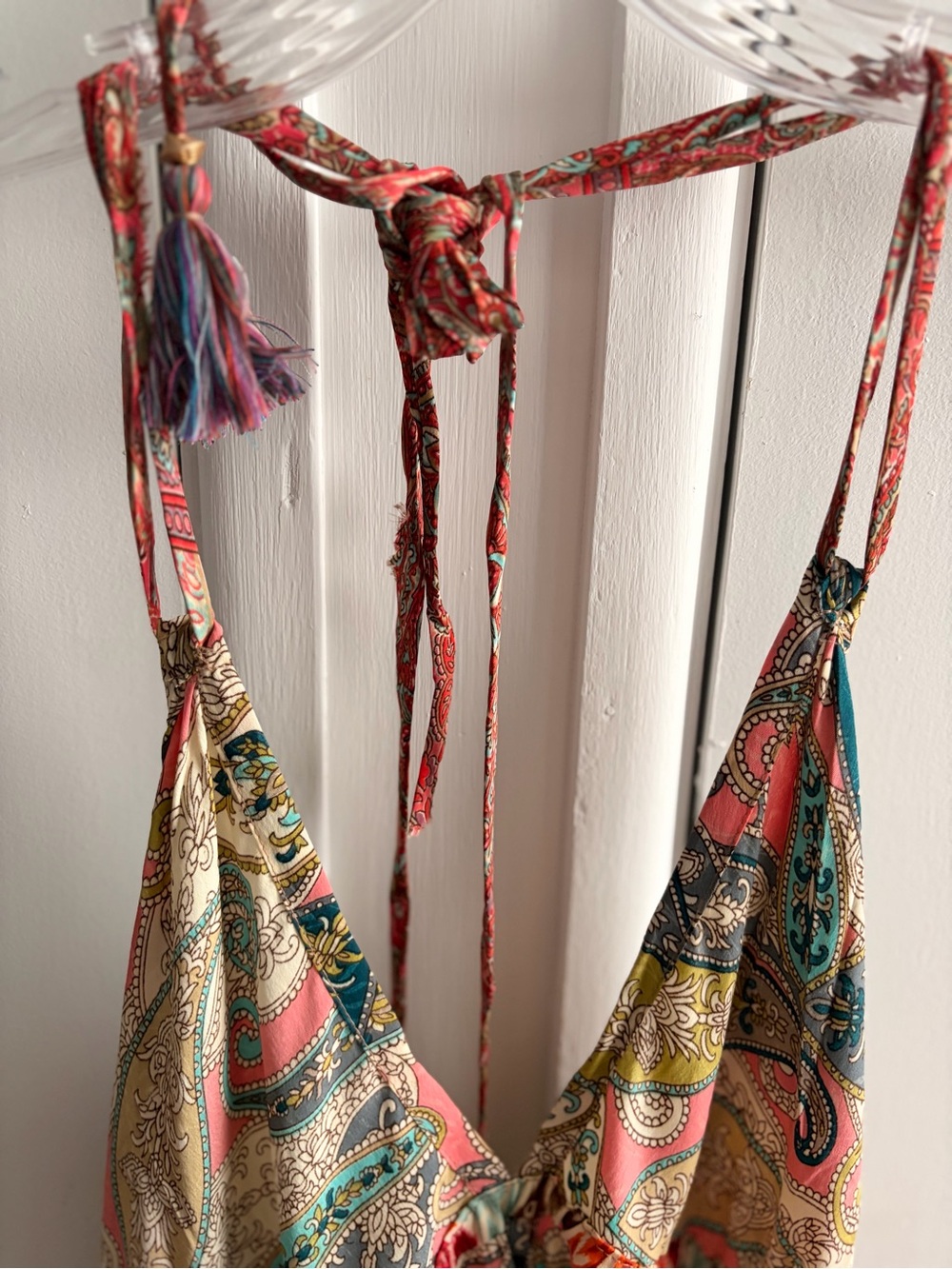 Boho Paisley Tie-Strap Women's Top - Multi - Picture 7 of 7